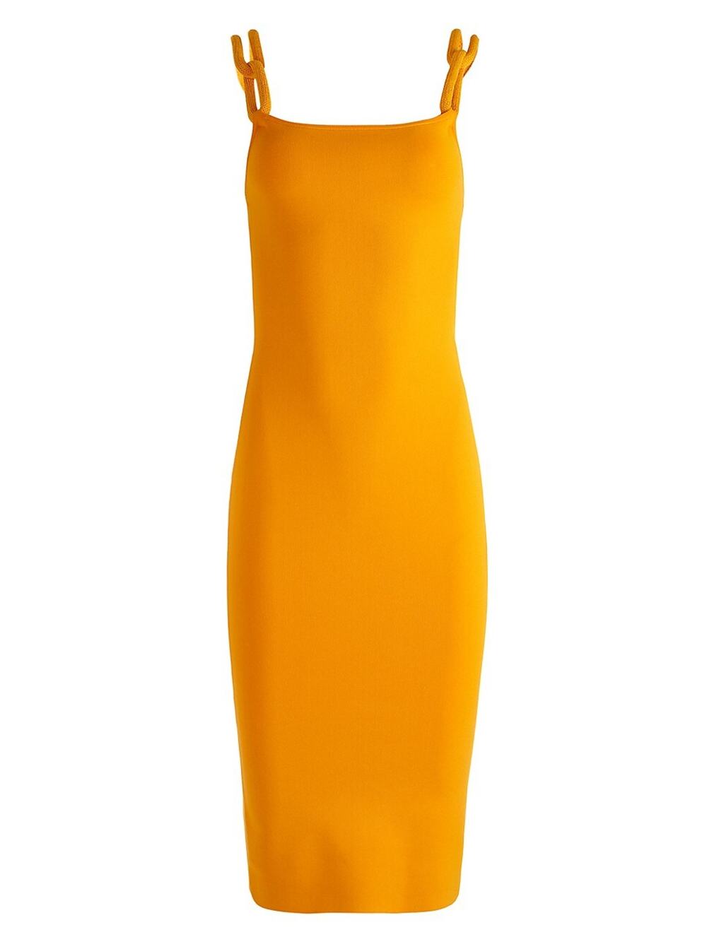 Olivia Ribbed Orange Alina Midi Dress Size XS